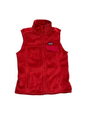 Patagonia red vest women’s size medium full zip and pockets warm layering